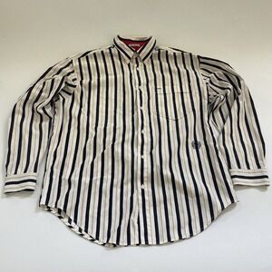 Tommy Hilfiger Black and White Striped Dress Shirt